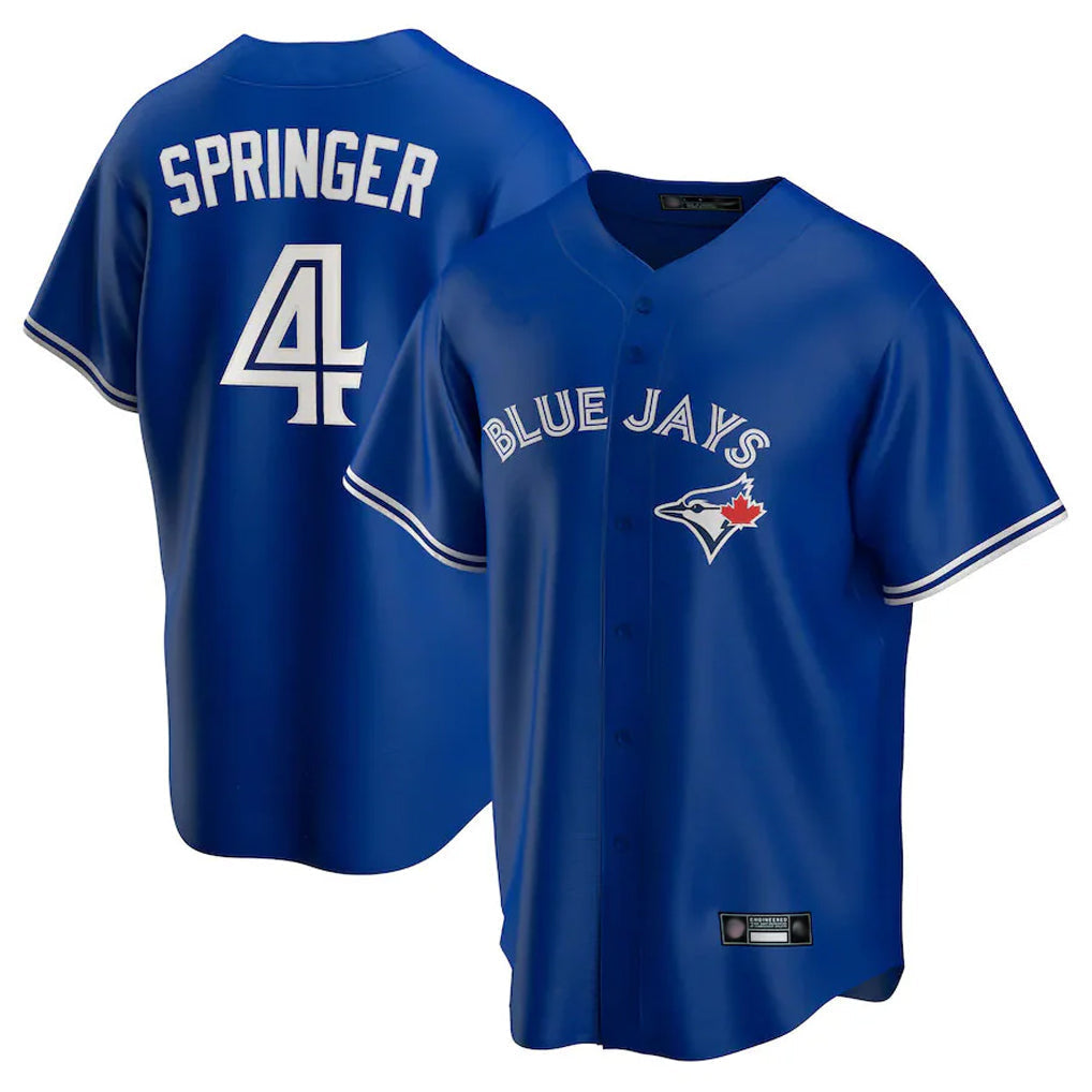 Elroe T.Blue Jays #4 George Springer Player Royal Game Stitched Jerseys