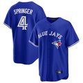 Elroe T.Blue Jays #4 George Springer Player Royal Home Game Stitched Jerseys