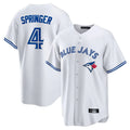 Elroe T.Blue Jays #4 George Springer Player White Home Game Stitched Jerseys