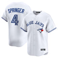 Elroe T.Blue Jays #4 George Springer Player White Home Limited Stitched Jerseys