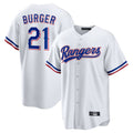 Elroe T.Rangers #21 Jake Burger Player White Home Limited Stitched Jerseys