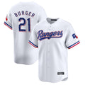 Elroe T.Rangers #21 Jake Burger Player White&Blue Home Limited Stitched Jerseys