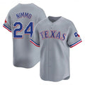 Elroe T.Rangers #24 Brandon Nimmo Player Gray Home Limited Stitched Jerseys