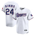Elroe T.Rangers #24 Brandon Nimmo Player White Home Limited Stitched Jerseys