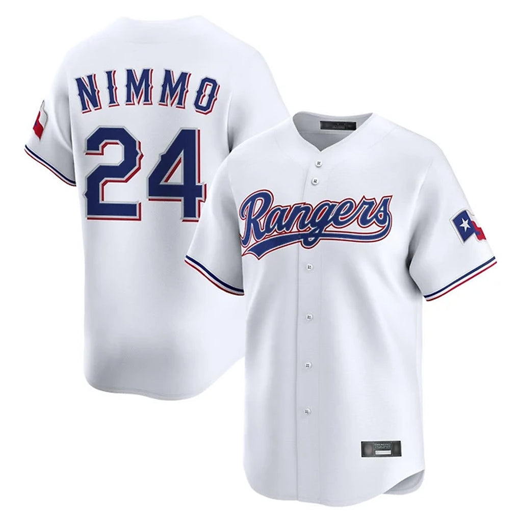 Elroe T.Rangers #24 Brandon Nimmo Player White Home Limited Stitched Jerseys