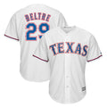 Elroe T.Rangers #29 Adrian Beltre Player White Majestic Home Cool Stitched Jerseys