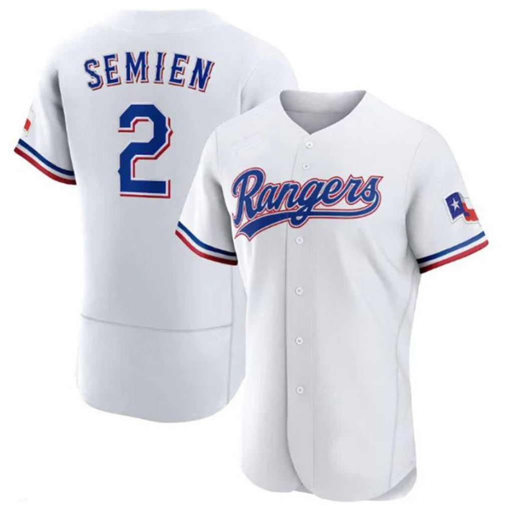 Elroe T.Rangers #2 Marcus Semien Player Gold Collection Limited White Elite Stitched Jerseys