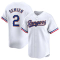 Elroe T.Rangers #2 Marcus Semien Player Gold Collection Limited White Stitched Jerseys