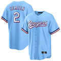 Elroe T.Rangers #2 Marcus Semien Player Light Blue Replica Game Stitched Jerseys