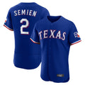 Elroe T.Rangers #2 Marcus Semien Player Royal Elite Home Limited Stitched Jerseys