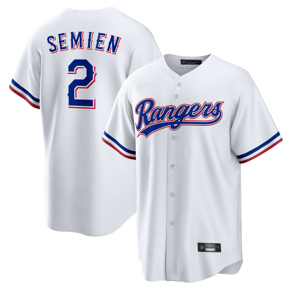 Elroe T.Rangers #2 Marcus Semien Player White Replica Game Stitched Jerseys