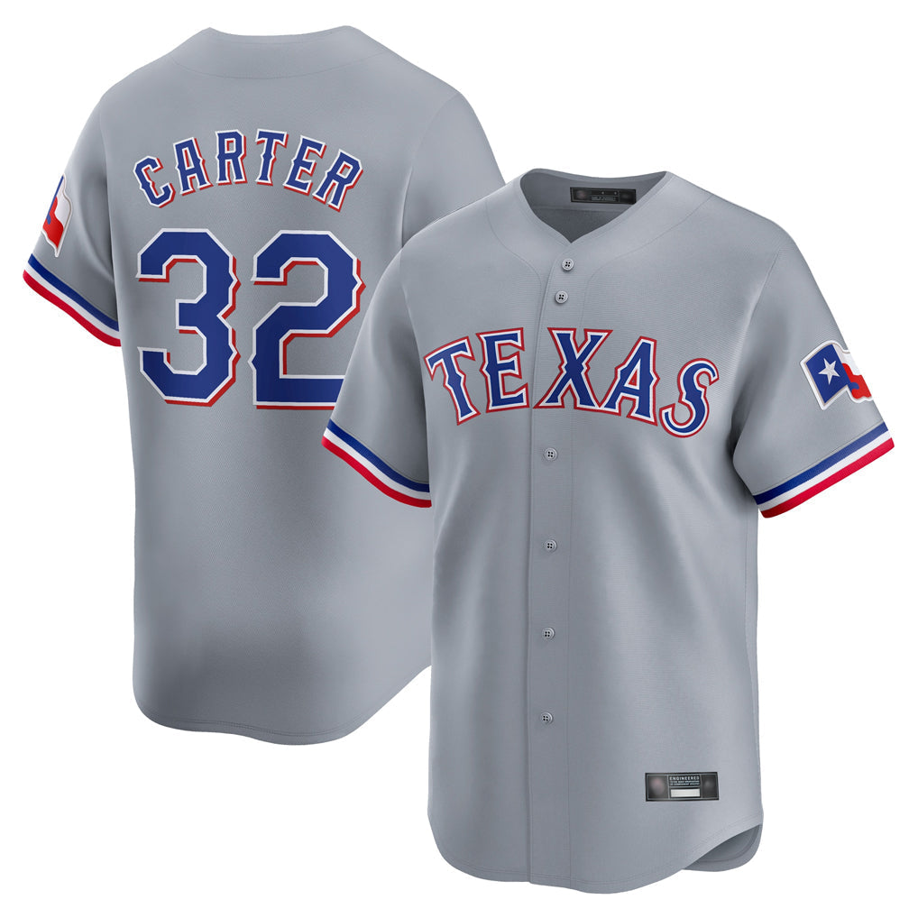 Elroe T.Rangers #32 Evan Carter Player Gray Home Limited Stitched Jerseys