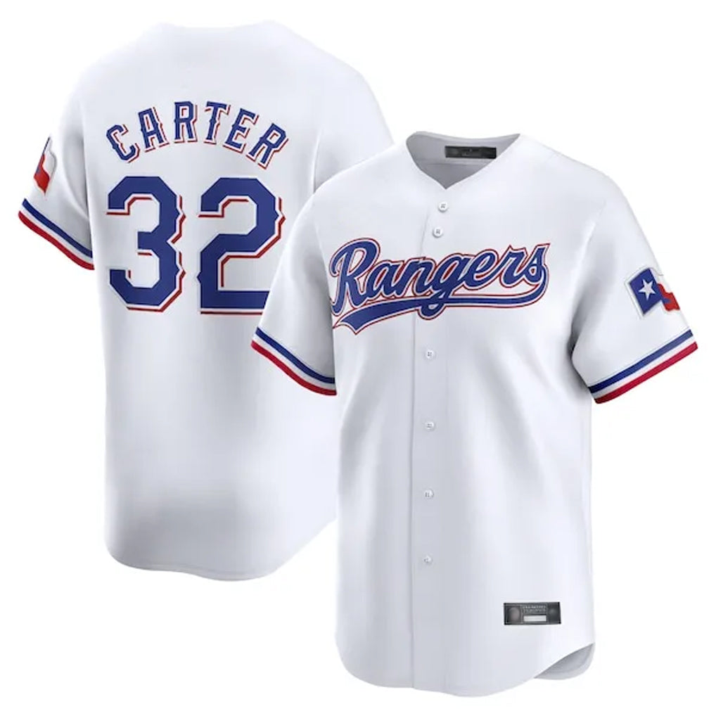 Elroe T.Rangers #32 Evan Carter Player White Home Limited Stitched Jerseys