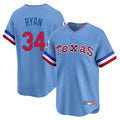 Elroe T.Rangers #34 Nolan Ryan Player Light Blue Cooperstown Collection Limited Stitched Jerseys