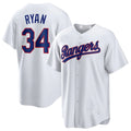 Elroe T.Rangers #34 Nolan Ryan Player White Home Game Stitched Jerseys