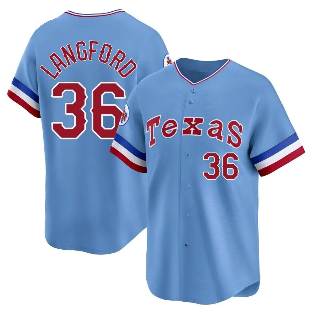 Elroe T.Rangers #36 Wyatt Langford Player Blue Home City Connect Limited Stitched Jerseys