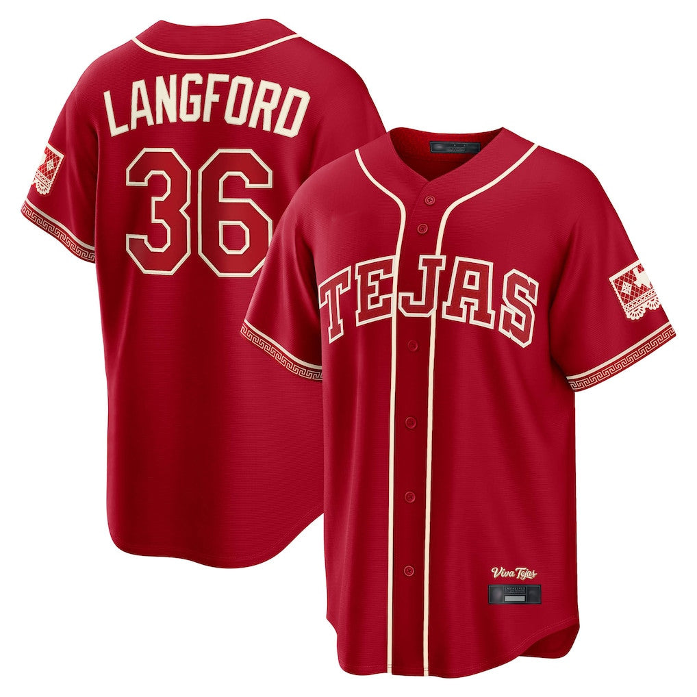 Elroe T.Rangers #36 Wyatt Langford Player Red 2026 City Connect Limited Stitched Jerseys