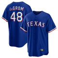 Elroe T.Rangers #48 Jacob deGrom Player Royal Home Game Stitched Jerseys