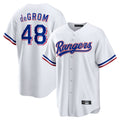 Elroe T.Rangers #48 Jacob deGrom Player White Home Limited Game Stitched Jerseys