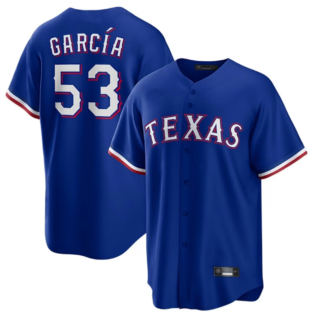 Elroe T.Rangers #53 Adolis Garcia Player Royal Home Limited Game Stitched Jerseys