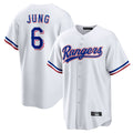 Elroe T.Rangers #6 Josh Jung Player White Home Limited Stitched Jerseys