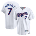 Elroe T.Rangers #7 Ivan Rodriguez Player White Home Limited Stitched Jerseys