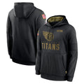 Elroe T.Titans Black Salute to Service Sideline Performance Pullover Hoodies Home Game Blank Player Stitched Jerseys
