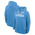 Elroe T.Titans Light Blue LOGO Pullover Hoodies Home Game Blank Player Stitched Jerseys
