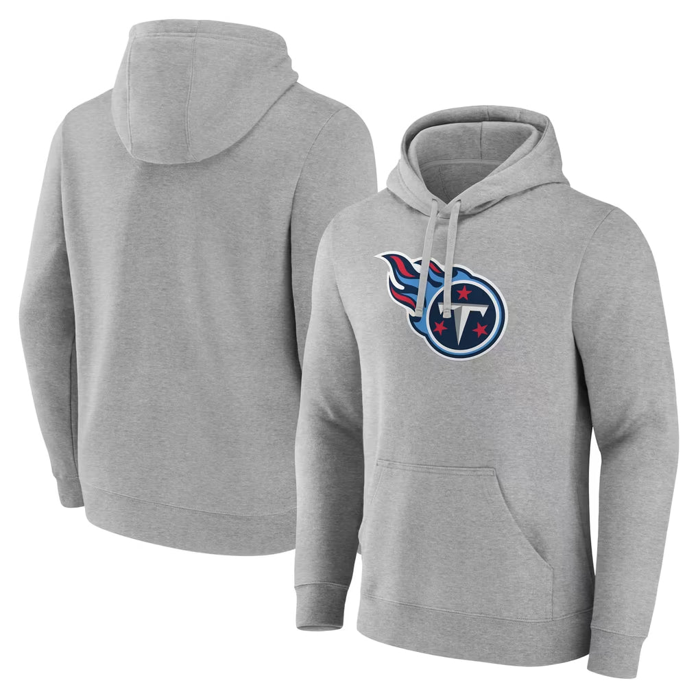 Elroe T.Titans Light Gray LOGO Pullover Hoodies Home Game Blank Player Stitched Jerseys