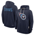 Elroe T.Titans Navy LOGO Pullover Hoodies Home Game Blank Player Stitched Jerseys