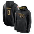 Elroe T.Titans #0 Calvin Ridley Player Black Salute to Service Sideline Performance Pullover Hoodies Home Game Stitched Jerseys