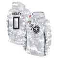 Elroe T.Titans #0 Calvin Ridley Player Camo Arctic Salute to Service Pullover Hoodies Home Game Stitched Jerseys