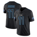 Elroe T.Titans #11 Jermaine Johnson II Player Black Impact Limited Home Game Stitched Jerseys