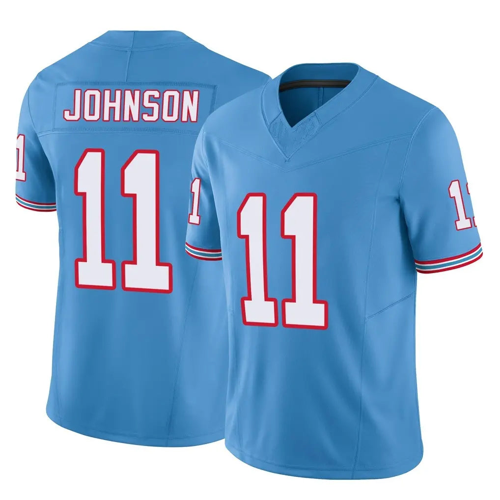 Elroe T.Titans #11 Jermaine Johnson II Player Light Blue Limited Vapor F.U.S.E. Home Game Stitched Jerseys