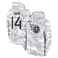 Elroe T.Titans #14 Carnell Tate Player Camo Arctic Salute to Service Pullover Hoodies Home Game Stitched Jerseys