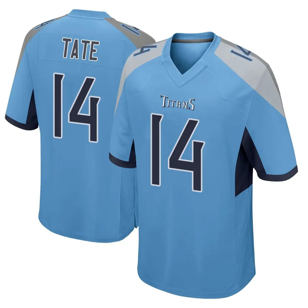 Elroe T.Titans #14 Carnell Tate Player Light Blue Home Game Stitched Jerseys