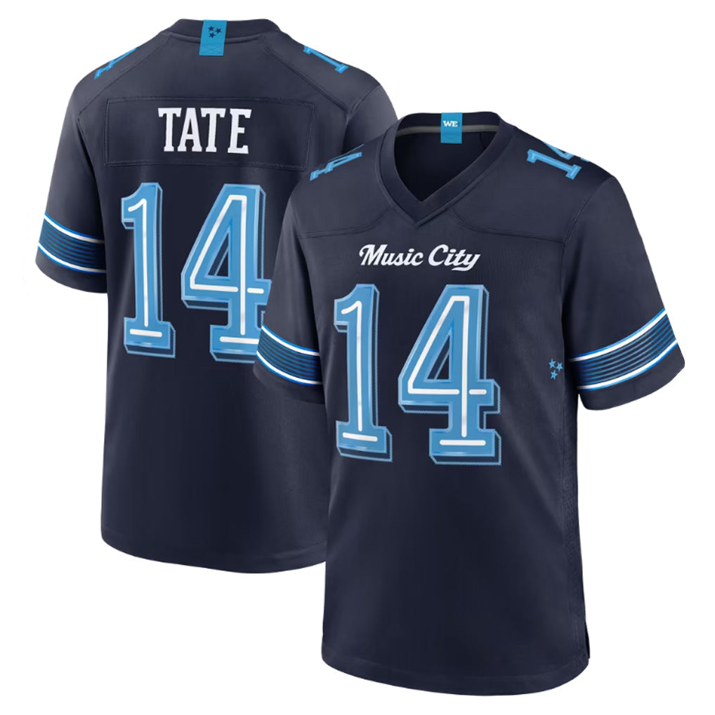 Elroe T.Titans #14 Carnell Tate Player Navy 2026 Rivalries Collection Home Game Stitched Jerseys