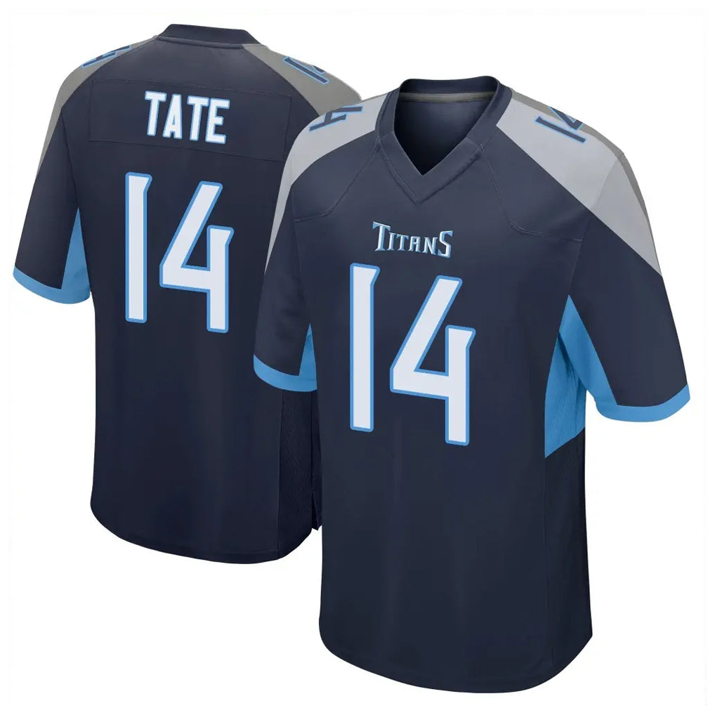 Elroe T.Titans #14 Carnell Tate Player Navy Home Game Stitched Jerseys