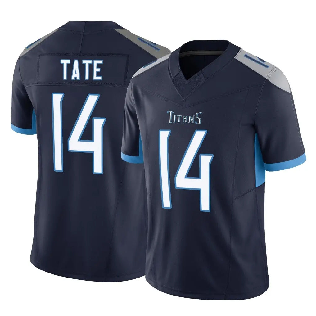 Elroe T.Titans #14 Carnell Tate Player Navy Limited Vapor F.U.S.E. Home Game Stitched Jerseys