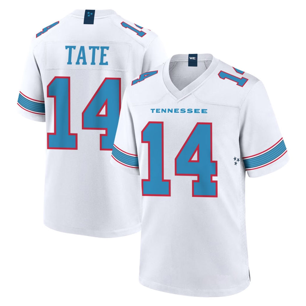Elroe T.Titans #14 Carnell Tate Player White 2026 Game Home Stitched Jerseys
