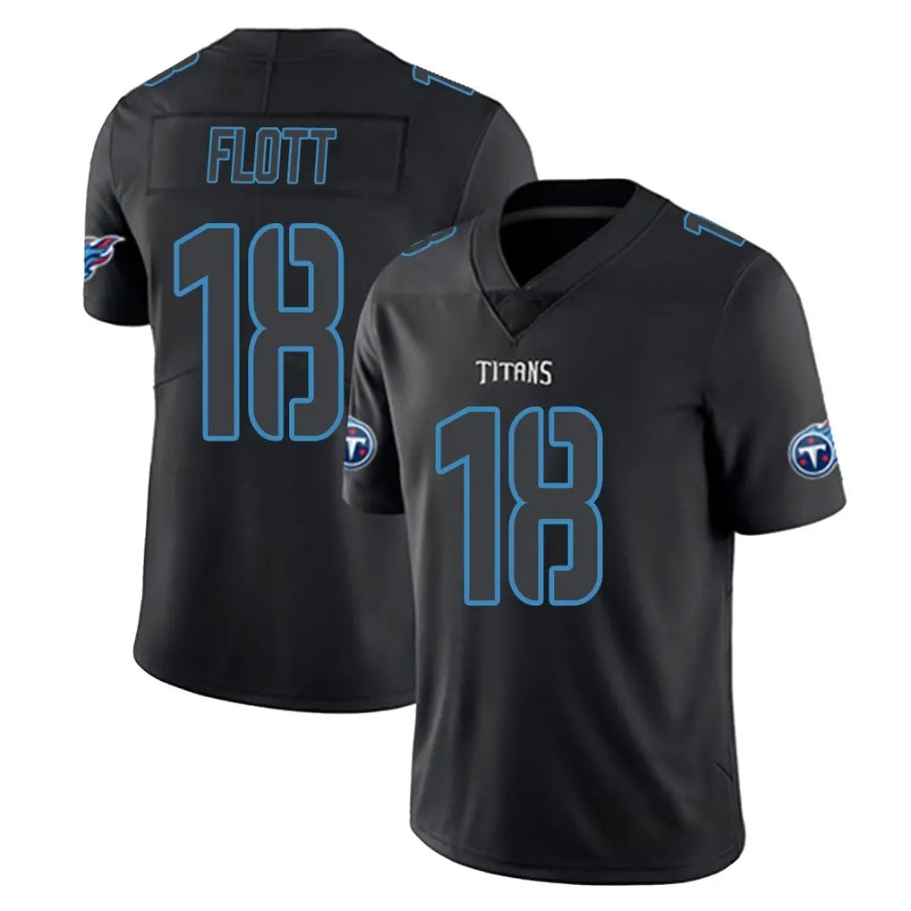 Elroe T.Titans #18 Cor'Dale Flott Player Black Impact Limited Home Game Stitched Jerseys