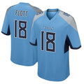 Elroe T.Titans #18 Cor'Dale Flott Player Light Blue Home Game Stitched Jerseys