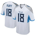 Elroe T.Titans #18 Cor'Dale Flott Player White Home Game Stitched Jerseys