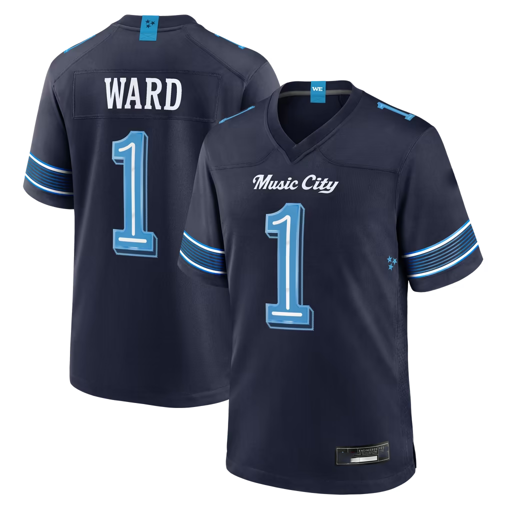 Elroe T.Titans #1 Cameron Ward Navy 2026 Rivalries Collection Game Stitched Jerseys