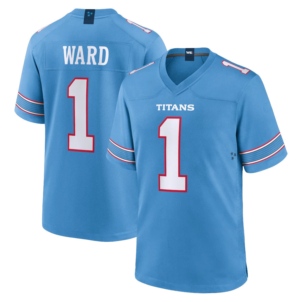 Elroe T.Titans #1 Cameron Ward Player Light Blue 2026 Game Home Stitched Jerseys