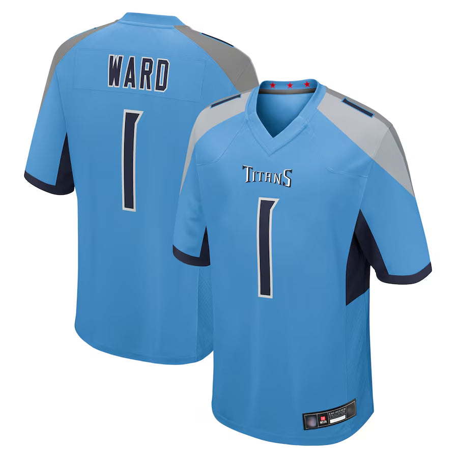 Elroe T.Titans #1 Cameron Ward Player Light Blue Game Stitched Jerseys