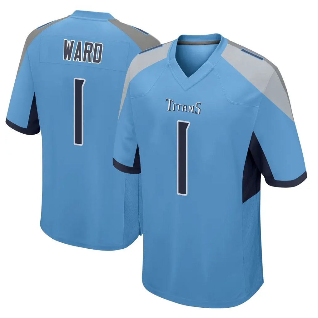 Elroe T.Titans #1 Cameron Ward  Player Light Blue Home Game Stitched Jerseys