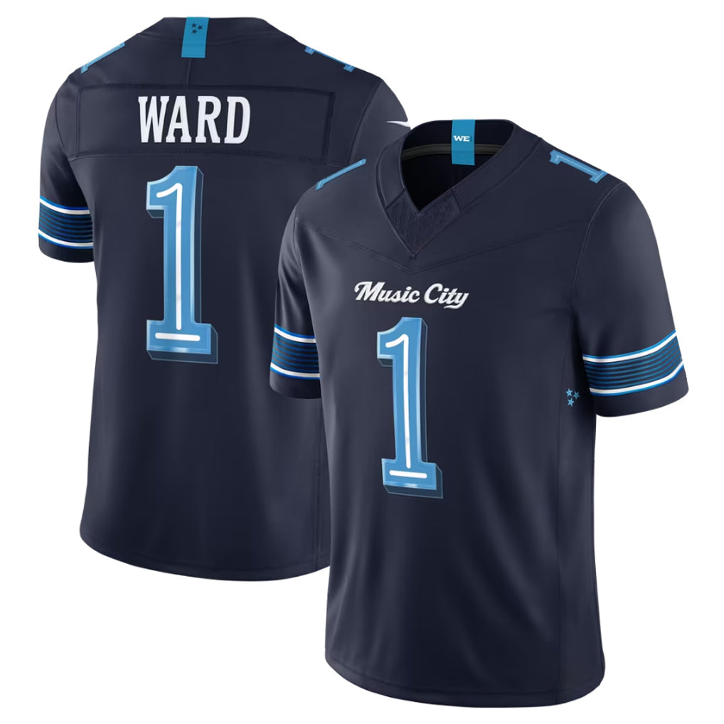 Elroe T.Titans #1 Cameron Ward Player Navy 2026 Rivalries Collection Limited Home Game Stitched Jerseys