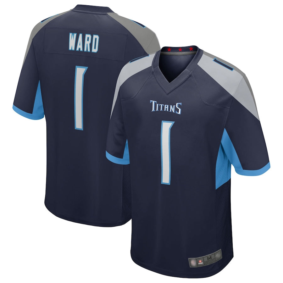 Elroe T.Titans #1 Cameron Ward Player Navy Game Stitched Jerseys