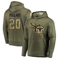 Elroe T.Titans #20 Tony Pollard Player Camo Salute To Service Hoodies Olive Stitched Jerseys